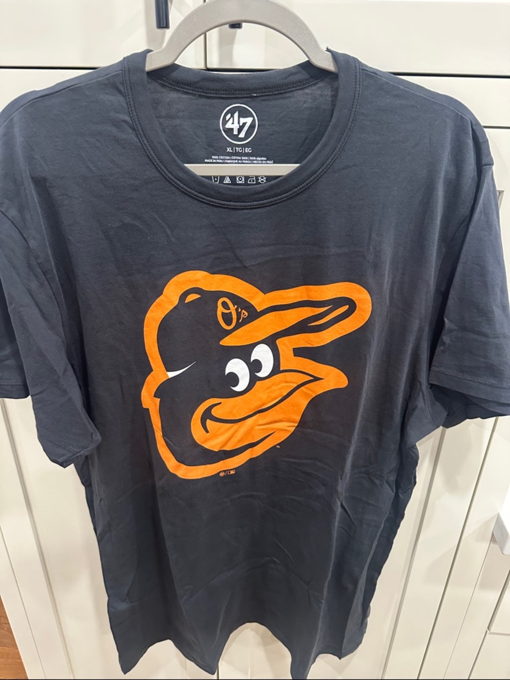 47 Brand Navy T-Shirt with Orange Orioles Logo
